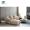 Italian Modern Sectional Living Room Luxurious Home Genuine Leather Wood Frame Sofa